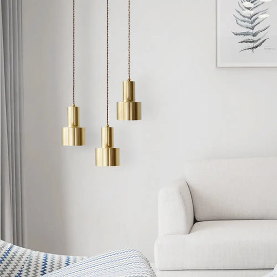 Minimalist Gold Grenade Pendant Ceiling Light For Living Room / 5W