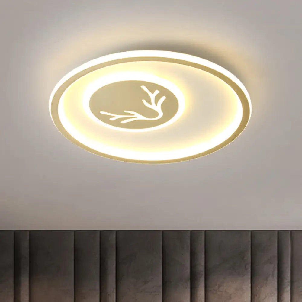 Minimalist Gold Led Ceiling Lamp With Acrylic Antlers - Perfect For Bedrooms