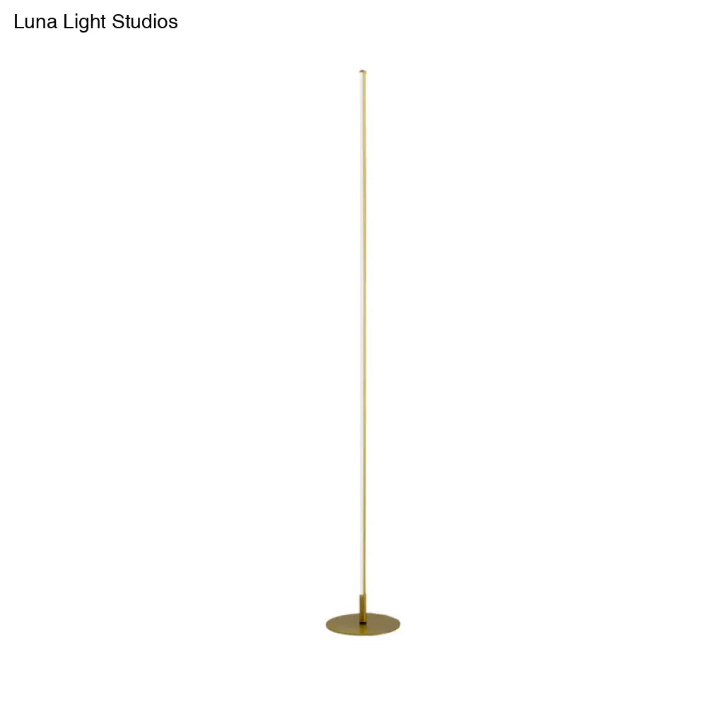 Minimalist Gold Led Floor Lamp | Warm/White Lighting For Bedroom