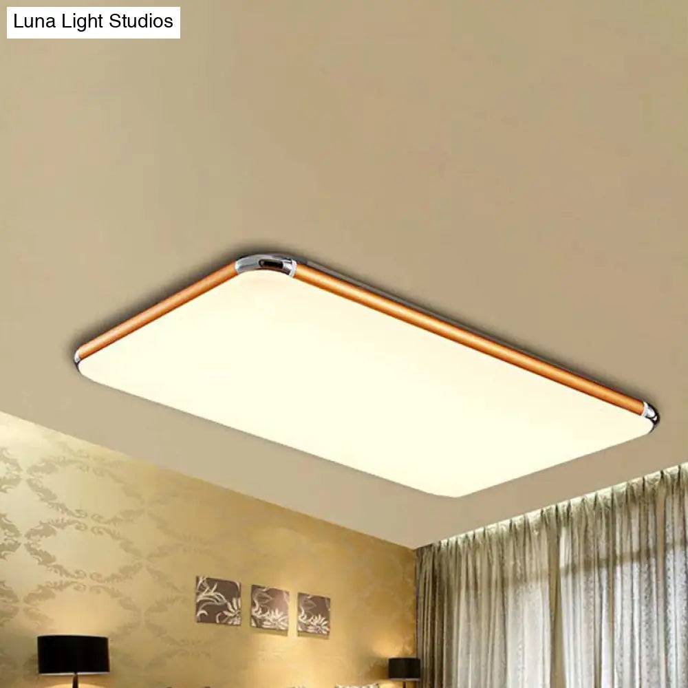 Minimalist Gold Led Flush Mount Ceiling Light For Bedroom Ultra-Thin Square/Rectangular Design With