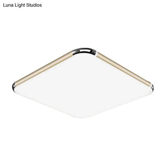 Minimalist Gold Led Flush Mount Ceiling Light For Bedroom Ultra-Thin Square/Rectangular Design With