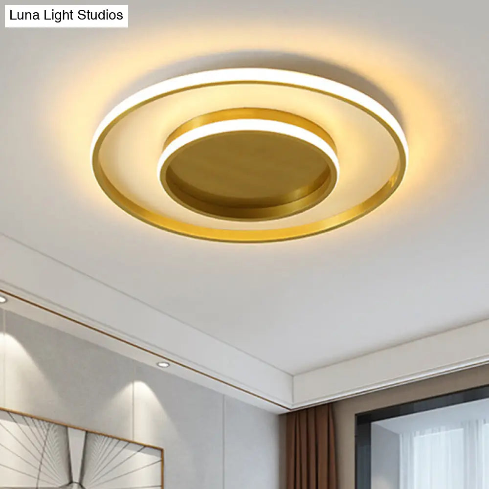 Minimalist Gold Led Flush Mount Ceiling Light In Three Colors