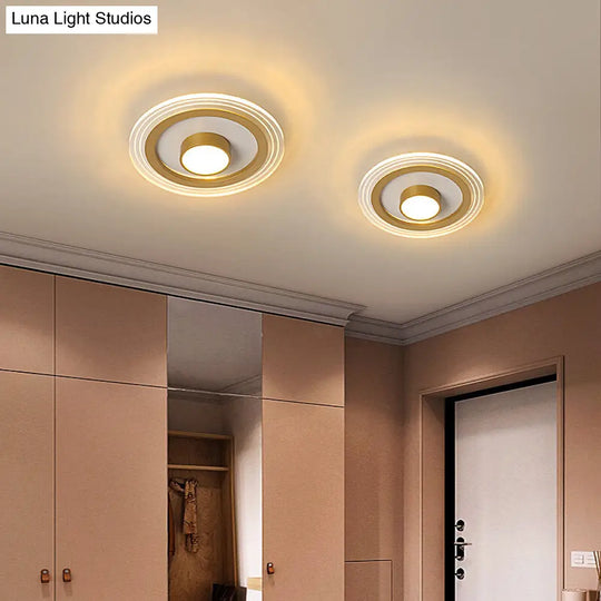 Minimalist Gold Led Flushmount Foyer Light Small Acrylic Ceiling Flush Mount