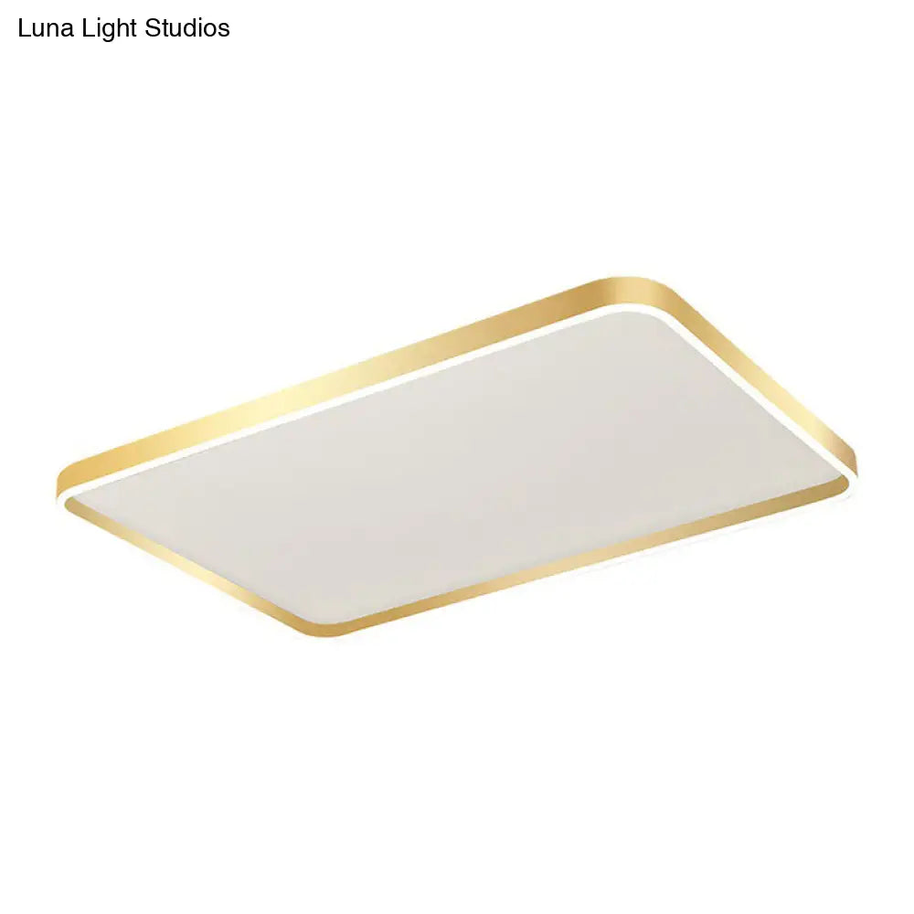 Minimalist Gold Led Geometric Flush Mount Lighting Fixture