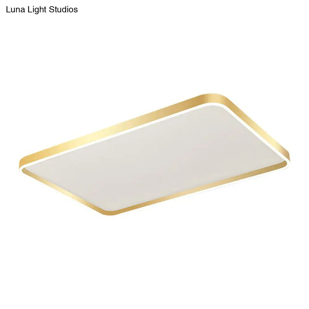 Minimalist Gold Led Geometric Flush Mount Lighting Fixture