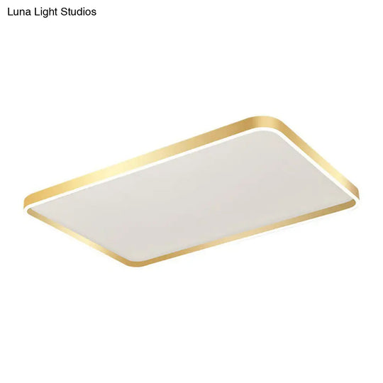 Minimalist Gold Led Geometric Flush Mount Lighting Fixture