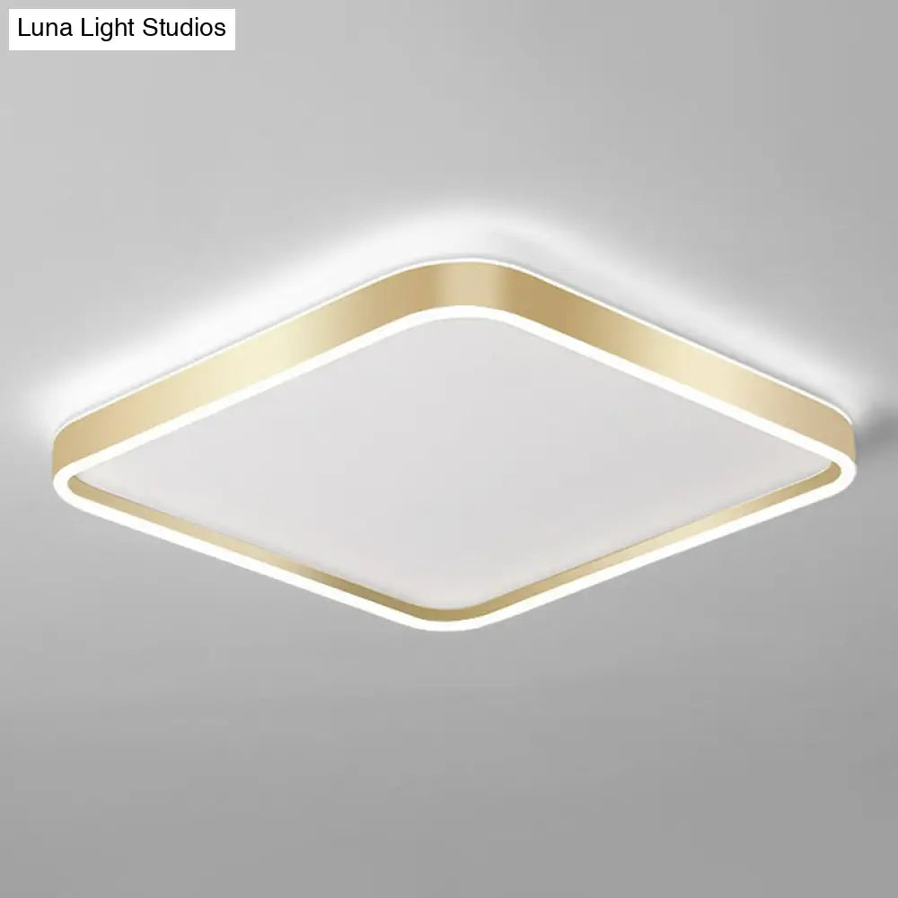 Minimalist Gold Led Geometric Flush Mount Lighting Fixture