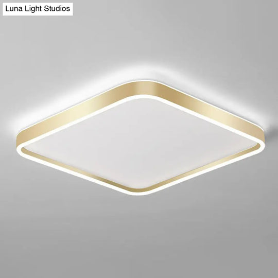 Minimalist Gold Led Geometric Flush Mount Lighting Fixture