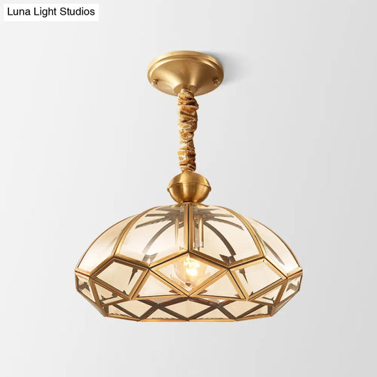 Minimalist Gold Single-Bulb Ceiling Pendant Light With Metal Geometric Shape