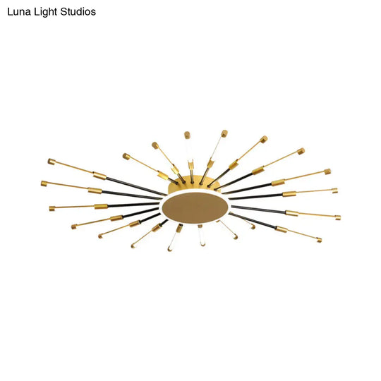 Minimalist Gold Sputnik Semi Mount Led Ceiling Lamp Warm/White Light 23.5/39 Width