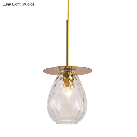 Minimalist Gold Teardrop Glass Suspension Lamp - Perfect For Restaurants