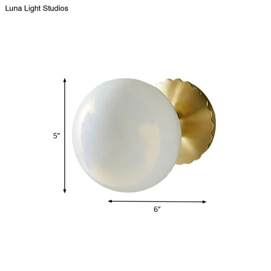 Minimalist Gold Wall Lamp With Glass Orb Shade - Perfect For Living Room