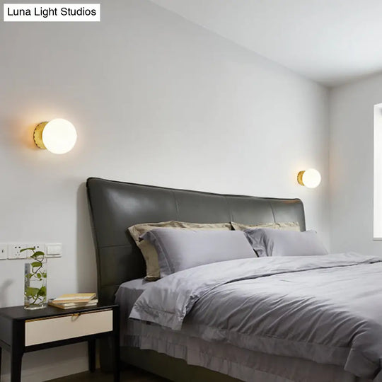 Minimalist Gold Wall Lamp With Glass Orb Shade - Perfect For Living Room