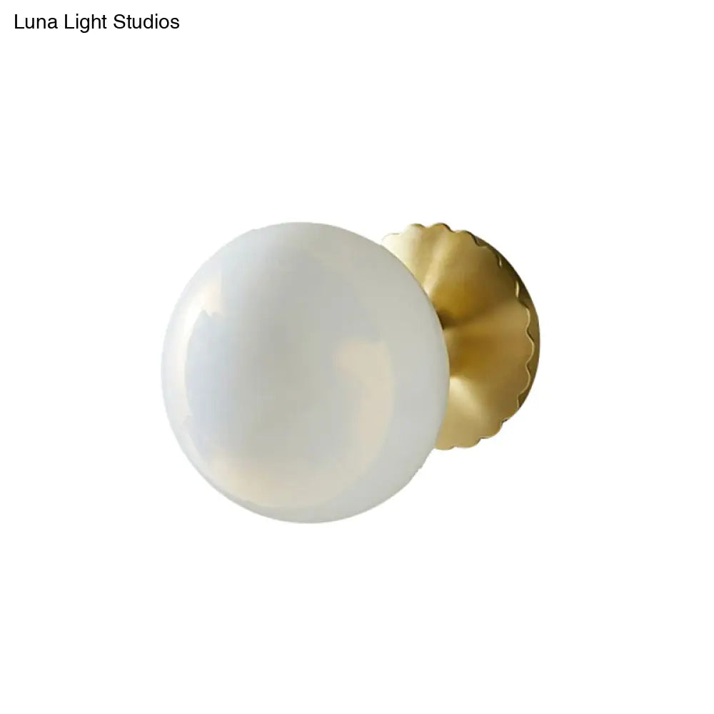 Minimalist Gold Wall Lamp With Glass Orb Shade - Perfect For Living Room