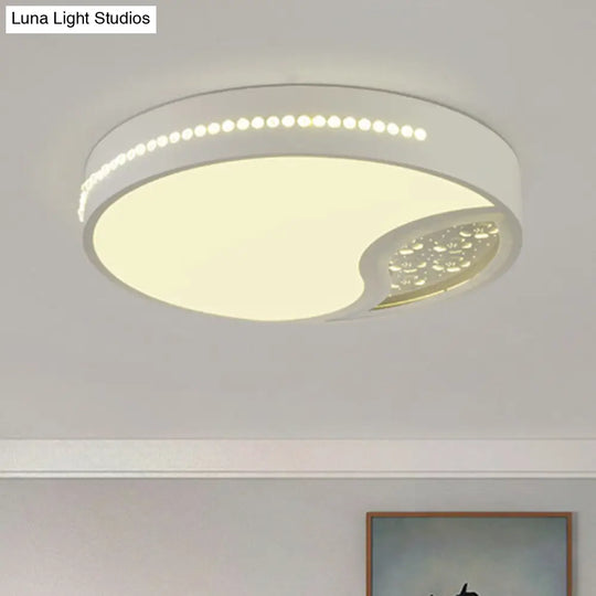 Minimalist Gray Drum Acrylic Led Ceiling Light For Bedroom - Flush Mount 19.5/31 Wide White / 19.5