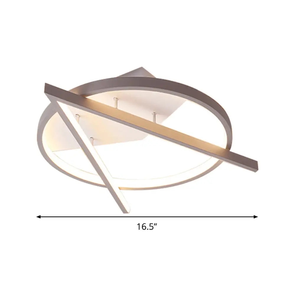 Minimalist Gray LED Flush Light - Acrylic V-Shape Ceiling Mount ...