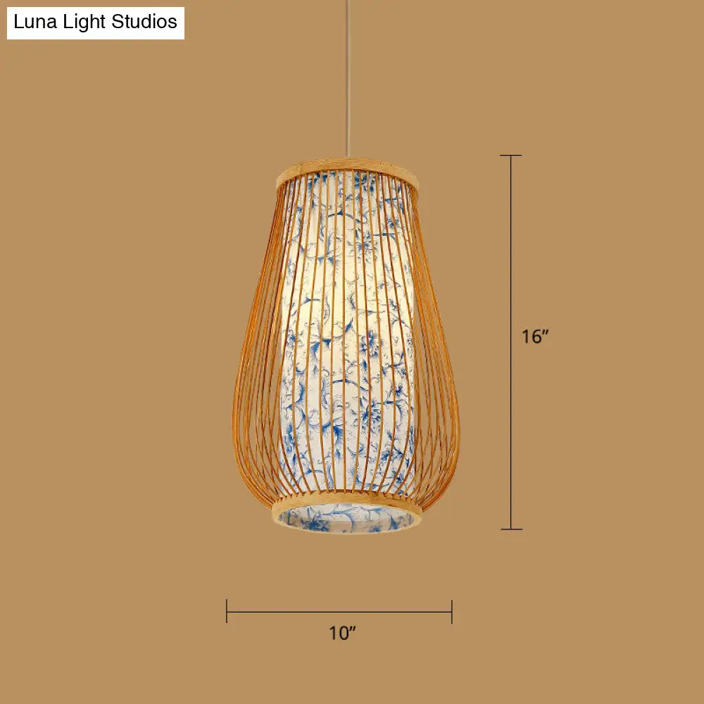 Minimalist Handwoven Rattan Pendant Ceiling Light - Wood Suspension Lighting