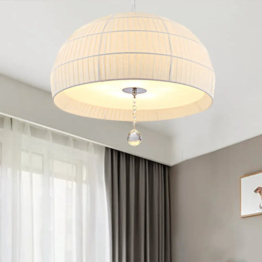 Minimalist Hanging Light With Acrylic Diffuser - 5-Light Bedroom Chandelier In White