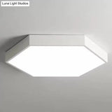Minimalist Hexagon Flush Mount Ceiling Light Fixture With Acrylic Finish - 1 White / 16