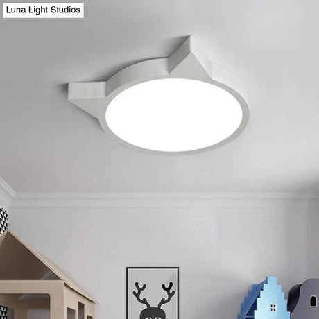 Minimalist Kitty Led Flushmount Ceiling Light For Kids’ Bedroom - Acrylic Flush Mount