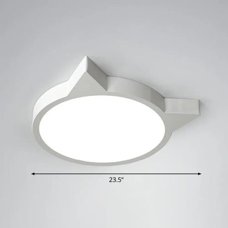 Minimalist Kitty Led Flushmount Ceiling Light For Kids’ Bedroom - Acrylic Flush Mount White / 23.5’
