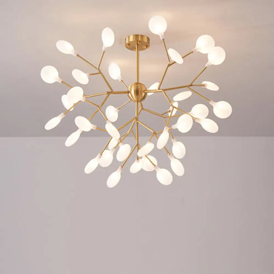 Minimalist Led Acrylic Branch Chandelier In Brass For Living Room 36 /