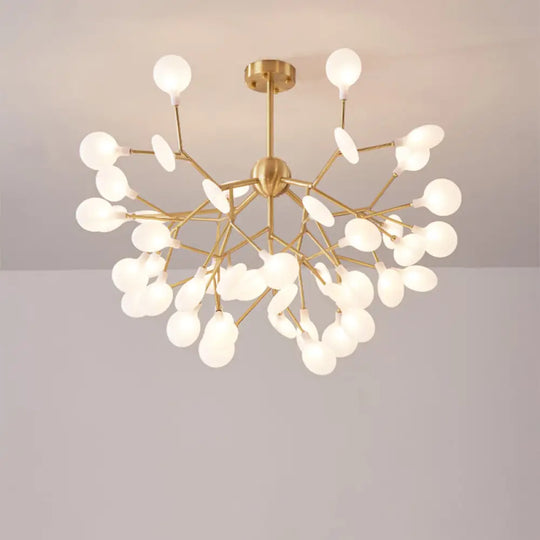 Minimalist Led Acrylic Branch Chandelier In Brass For Living Room 45 /