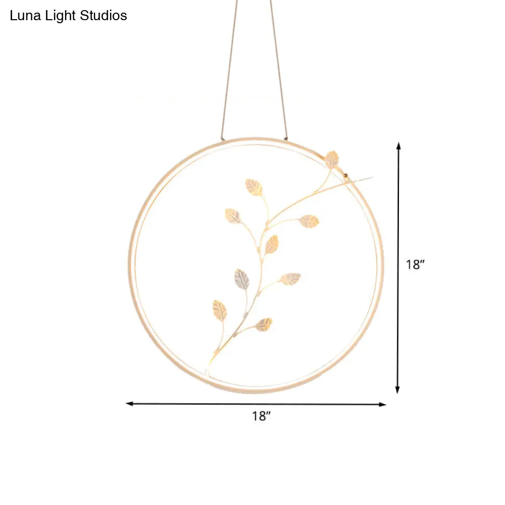 Minimalist Led Acrylic Hanging Light With Branch Décor - Warm/White Suspension Lamp