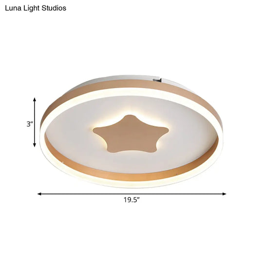Minimalist Led Acrylic Star Flushmount Lighting In White Bedroom Flush Lamp - 16’/19.5’ Diameter