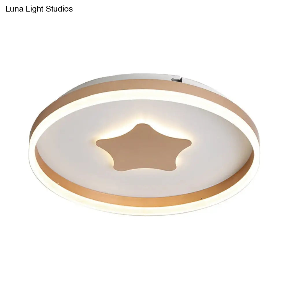 Minimalist Led Acrylic Star Flushmount Lighting In White Bedroom Flush Lamp - 16/19.5 Diameter