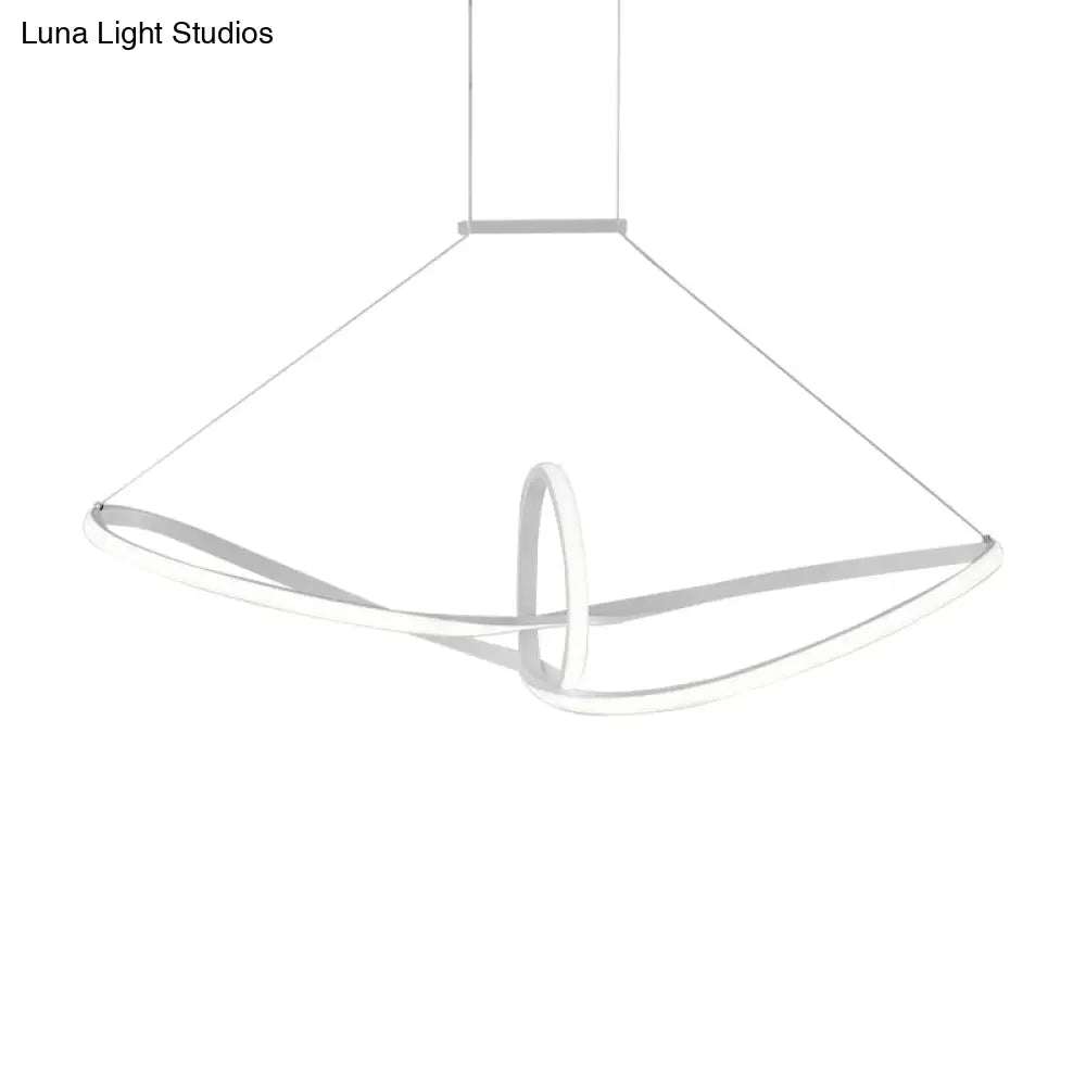 Minimalist Led Acrylic Twisted Ceiling Pendant - Warm/White/Natural Light