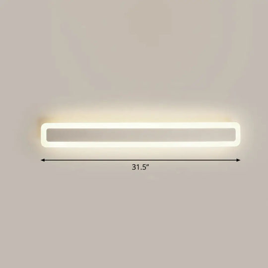 Minimalist Led Bar Vanity Light For Bathroom - White Acrylic Wall Mount / 31.5 Third Gear