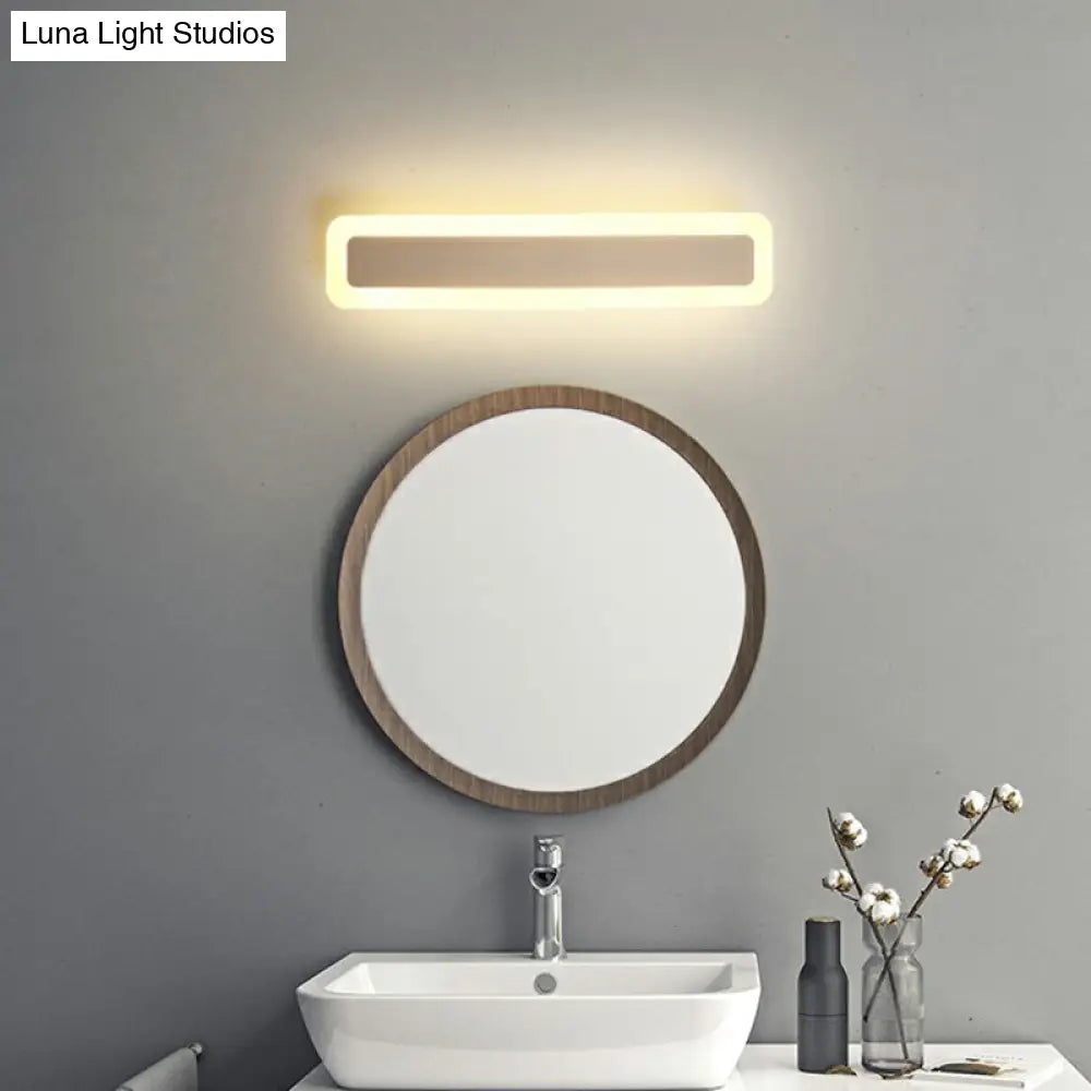 Minimalist Led Bar Vanity Light For Bathroom - White Acrylic Wall Mount