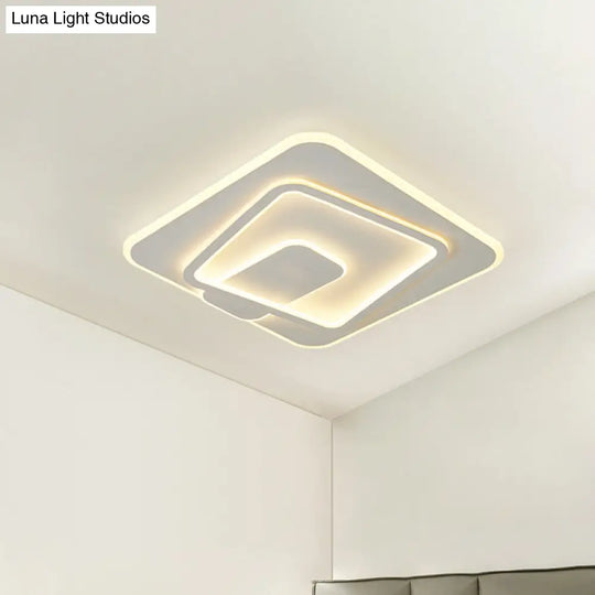 Minimalist Led Bedroom Ceiling Light With Acrylic Shade (Warm/White)