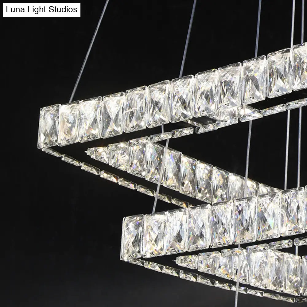 Minimalist Led Black Crystal Ceiling Chandelier Pendant Light Fixture