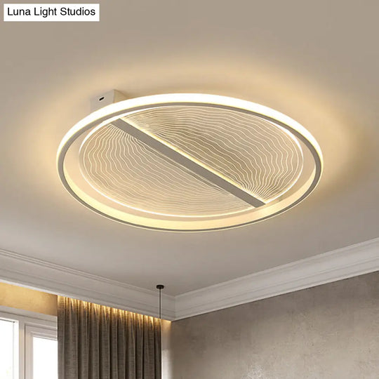 Minimalist Led Ceiling Light For Bedroom - Ultra-Thin Acrylic Flush Mount In Warm/White White /