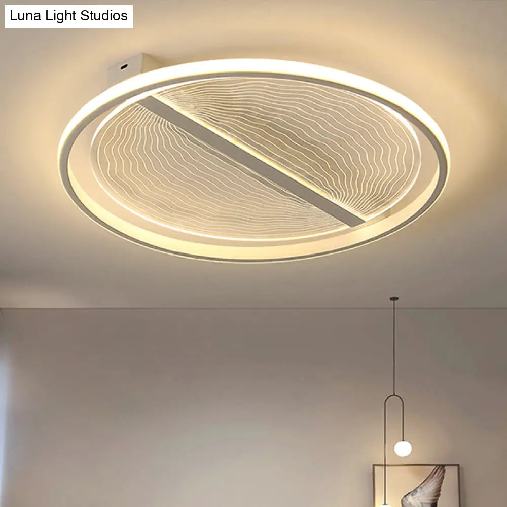 Minimalist Led Ceiling Light For Bedroom - Ultra-Thin Acrylic Flush Mount In Warm/White