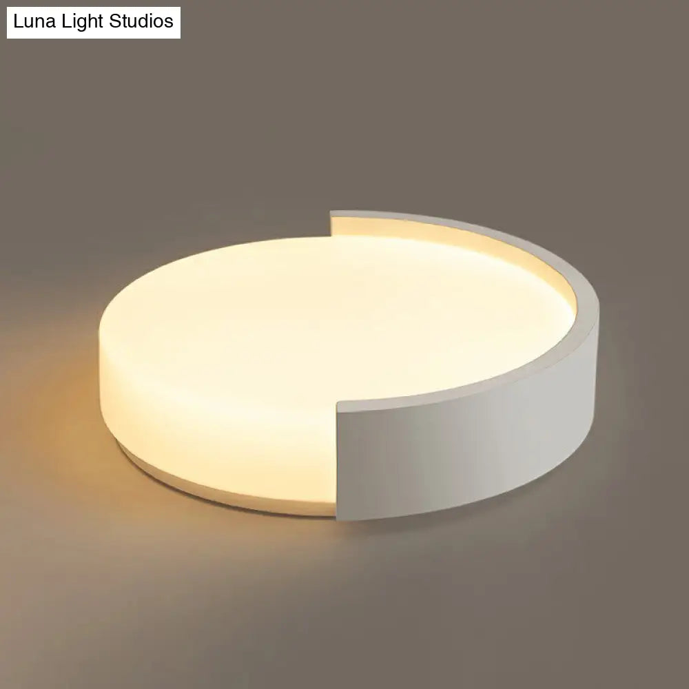 Minimalist Led Ceiling Light For Bedrooms - Round White Flush Mount