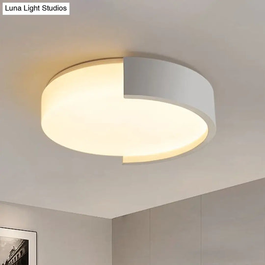 Minimalist Led Ceiling Light For Bedrooms - Round White Flush Mount
