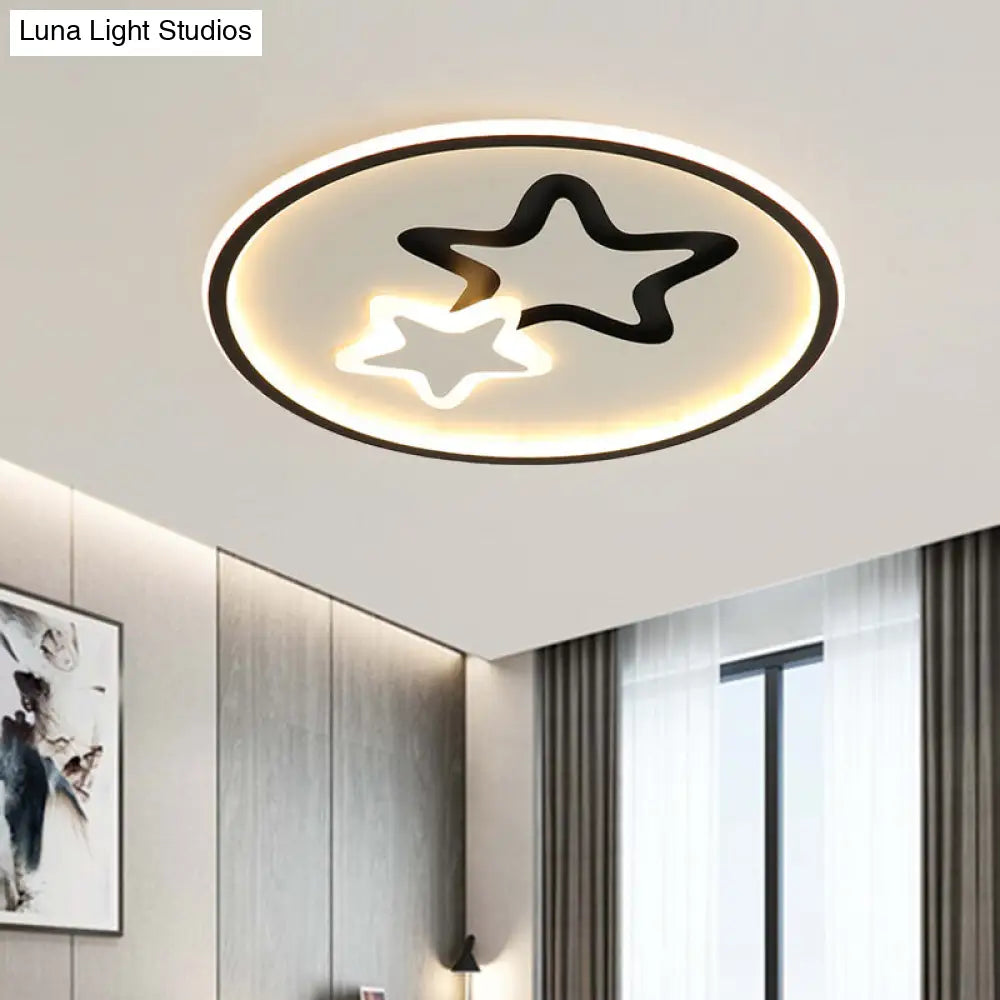 Minimalist Led Ceiling Light - White/Blue Star Flush Mount For Living Room White