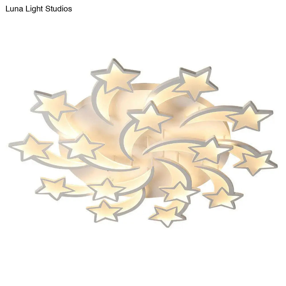 Minimalist Led Ceiling Light With Swirling Star Design For Living Room