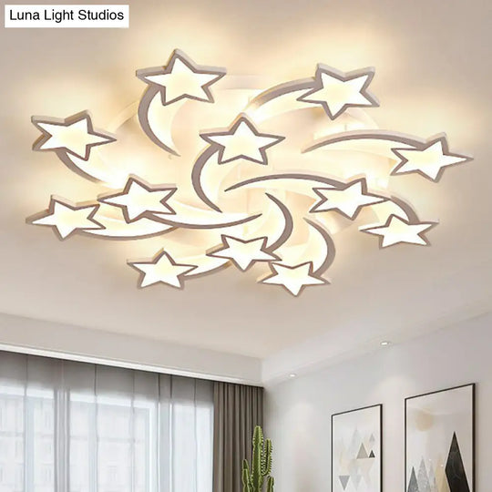 Minimalist Led Ceiling Light With Swirling Star Design For Living Room