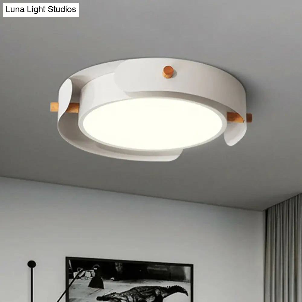 Minimalist Led Ceiling Mount Light - Round Metal Flush Fixture For Bedroom Lighting