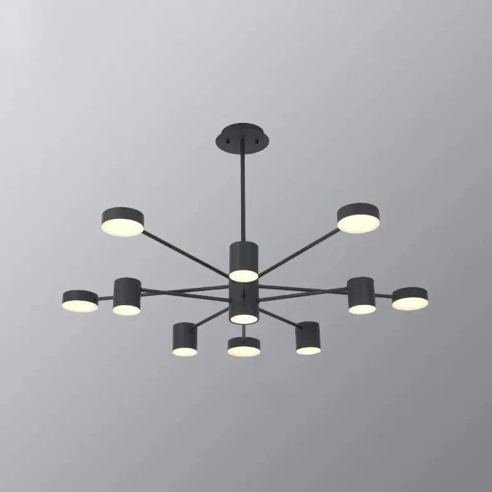 Minimalist Led Chandelier For Living Room - Starburst Pendant Light 10 / Black