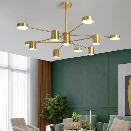 Minimalist Led Chandelier For Living Room - Starburst Pendant Light 10 / Gold