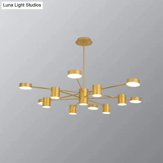 Starburst Led Living Room Chandelier - Minimalist Metallic Pendant Light