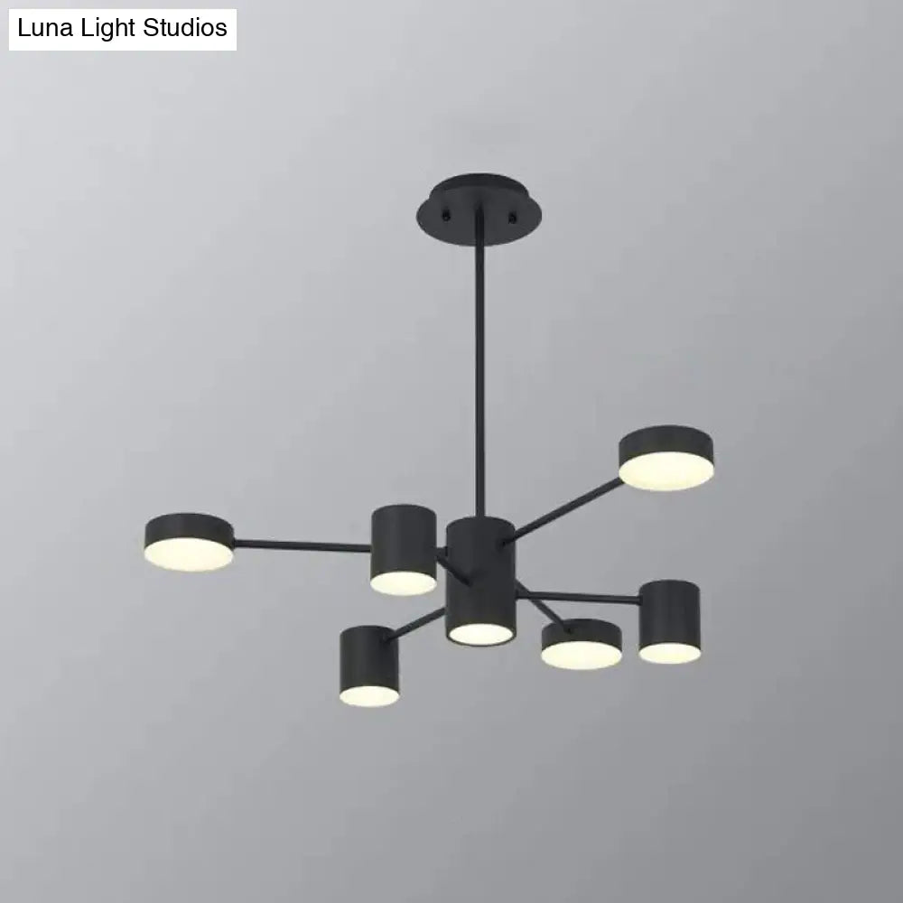 Starburst Led Living Room Chandelier - Minimalist Metallic Pendant Light 6 / Black