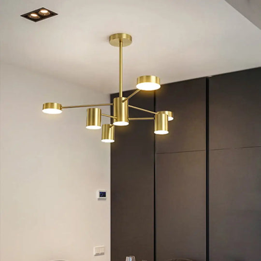 Minimalist Led Chandelier For Living Room - Starburst Pendant Light 6 / Gold