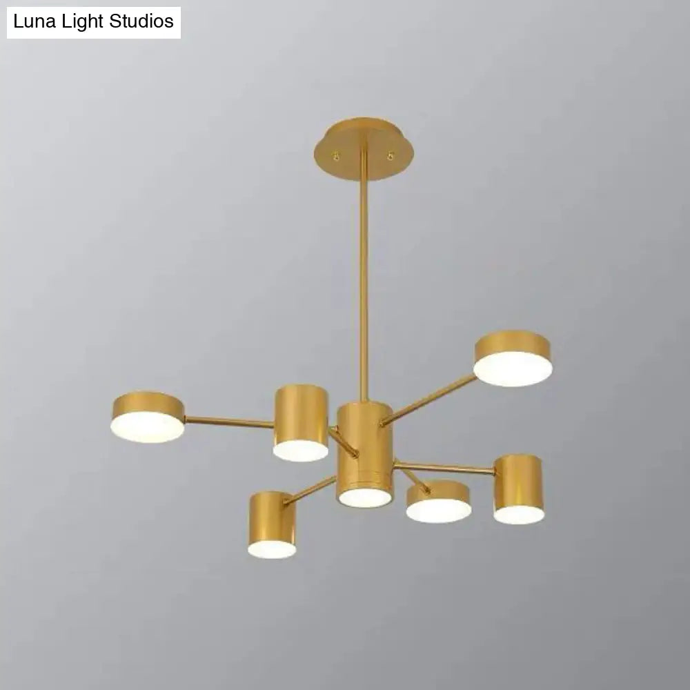 Starburst Led Living Room Chandelier - Minimalist Metallic Pendant Light