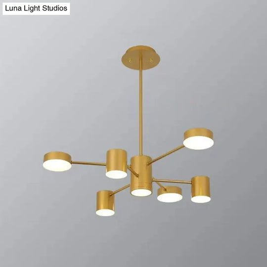 Starburst Led Living Room Chandelier - Minimalist Metallic Pendant Light